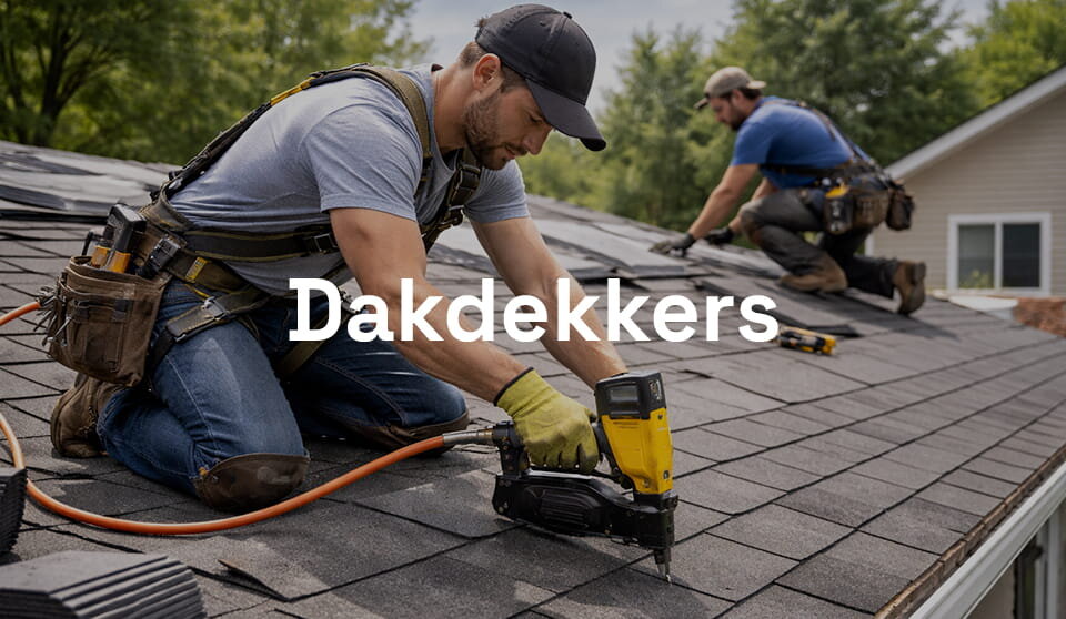 Dakdekker aan het werk op een dak, exclusieve dakdekker leads via Next Apex Leads